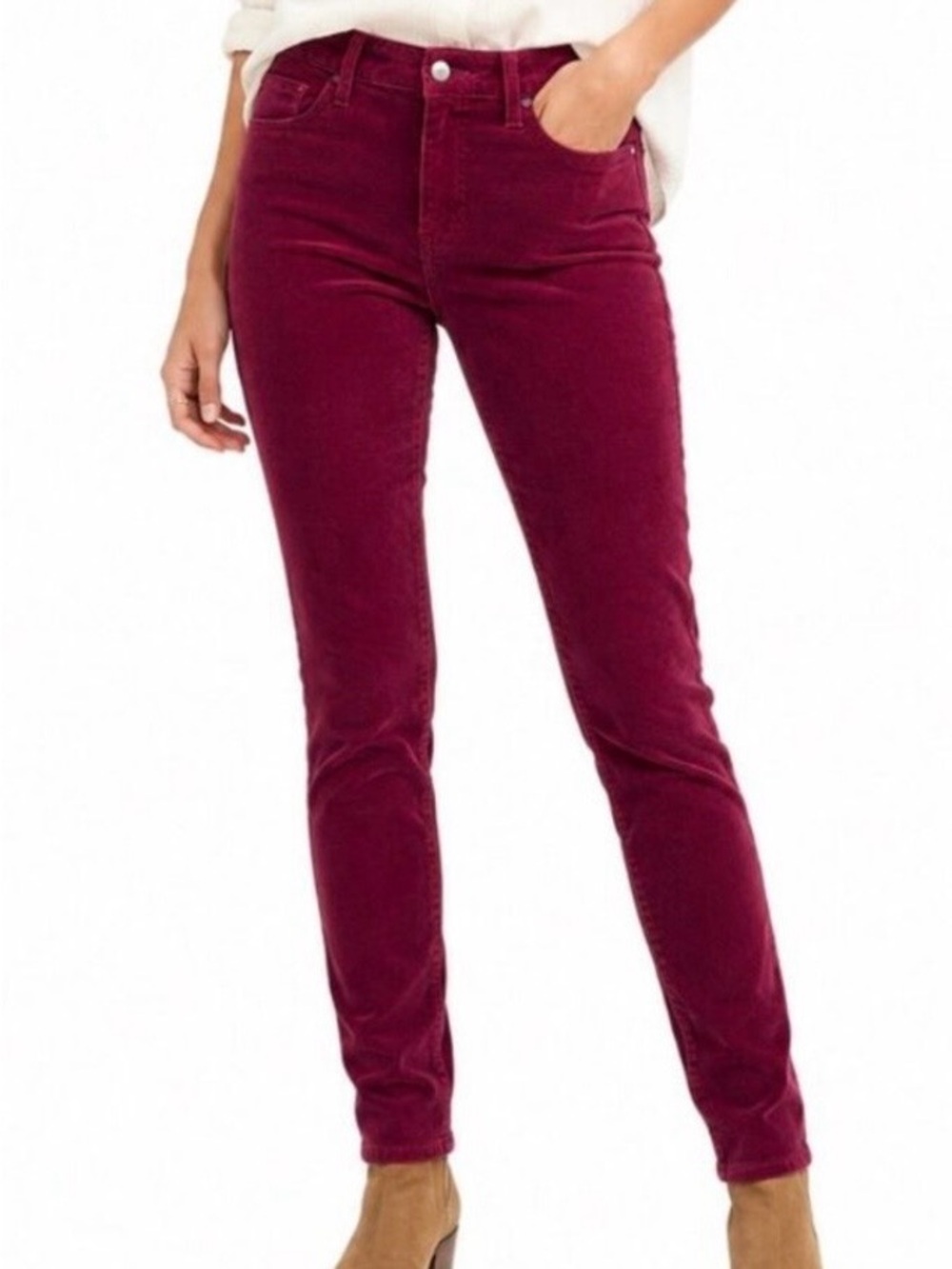Pilcro Skinny Corduroy high rise Jeans in Wine light purple